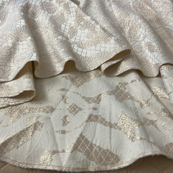 Belle Badgley Mischka Cream Gold Sleeveless Embroidered Lace Style Dress… - Picture 10 of 15